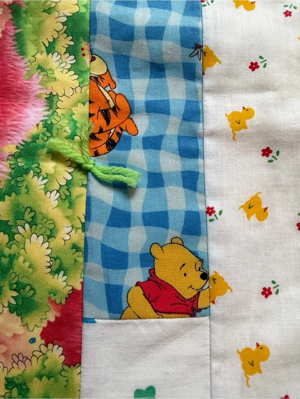NEW Vintage Baby Toddler Quilt Patchwork Handmade Nursery Rhymes Winnie The Pooh